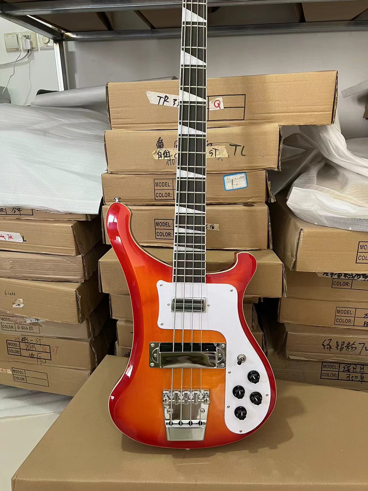 Bass Guitar Fretless - Nouvelle guitare basse 2026, Cherry Sunburst,