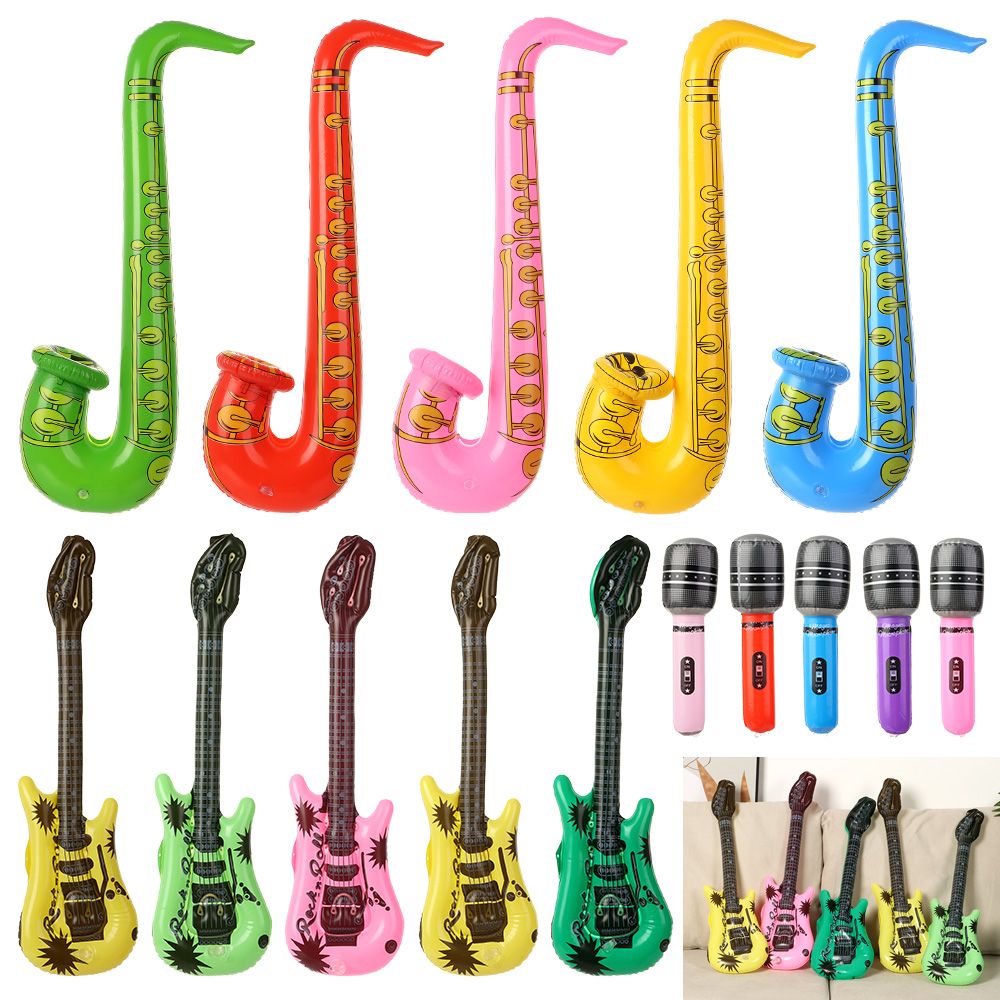 Musical Instrument That You Blow Into - 5 Guitares, 5 Saxophones, 5 Microphones,
