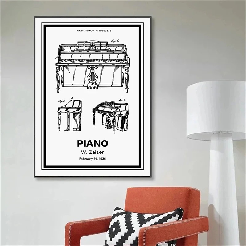 Affiches sur toile de brevets  - Musical Instrument Videos avis et prix